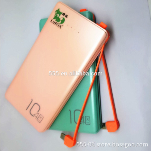 Super Slim Power Bank Portable Charger with 10400mAh ,OTG Plug and Duble USB PUT